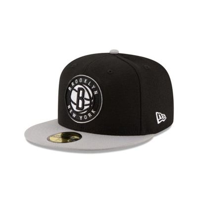 Black Brooklyn Nets Hat - New Era NBA 2Tone 59FIFTY Fitted Caps USA1237684